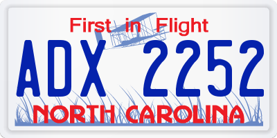 NC license plate ADX2252