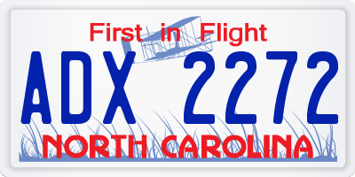 NC license plate ADX2272
