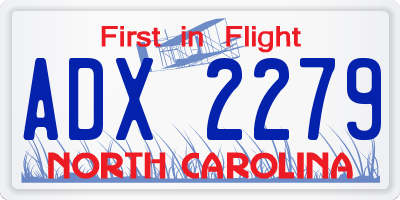 NC license plate ADX2279