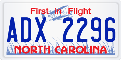 NC license plate ADX2296