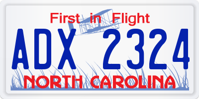 NC license plate ADX2324