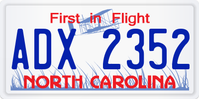 NC license plate ADX2352
