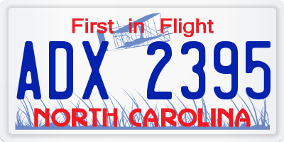 NC license plate ADX2395