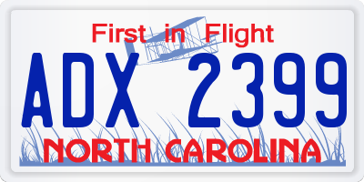 NC license plate ADX2399
