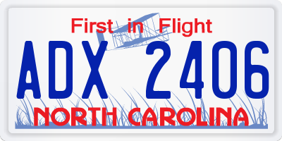 NC license plate ADX2406