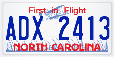 NC license plate ADX2413