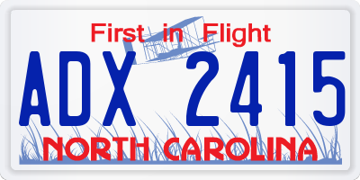 NC license plate ADX2415