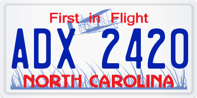 NC license plate ADX2420