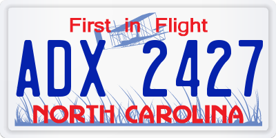 NC license plate ADX2427