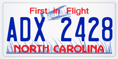 NC license plate ADX2428
