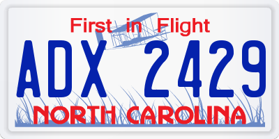 NC license plate ADX2429