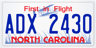 NC license plate ADX2430