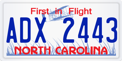 NC license plate ADX2443
