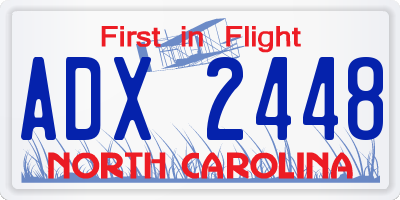 NC license plate ADX2448