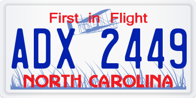 NC license plate ADX2449