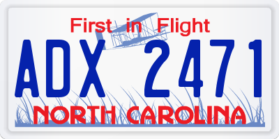 NC license plate ADX2471