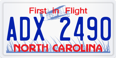 NC license plate ADX2490