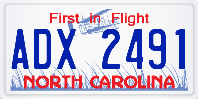 NC license plate ADX2491
