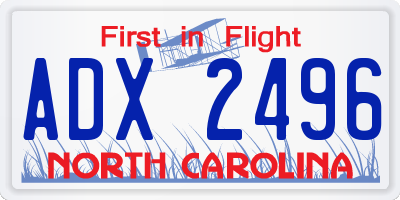 NC license plate ADX2496