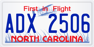 NC license plate ADX2506