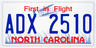 NC license plate ADX2510