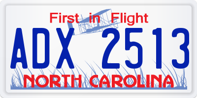 NC license plate ADX2513