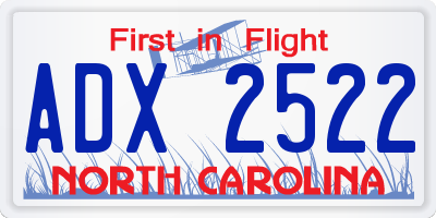 NC license plate ADX2522