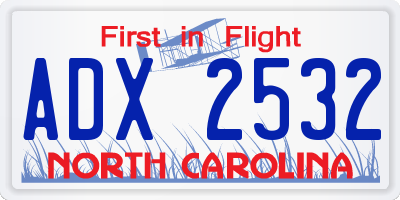 NC license plate ADX2532
