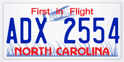 NC license plate ADX2554