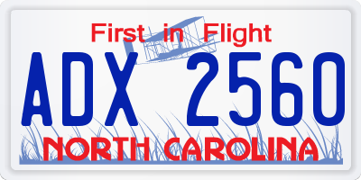 NC license plate ADX2560