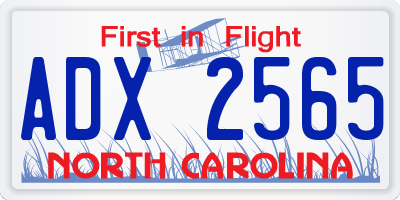 NC license plate ADX2565