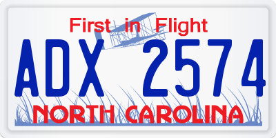 NC license plate ADX2574