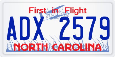 NC license plate ADX2579