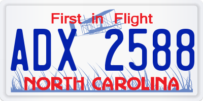 NC license plate ADX2588