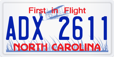 NC license plate ADX2611