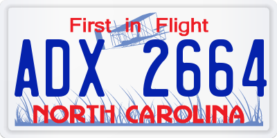 NC license plate ADX2664