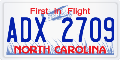 NC license plate ADX2709