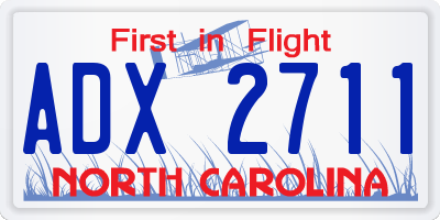 NC license plate ADX2711