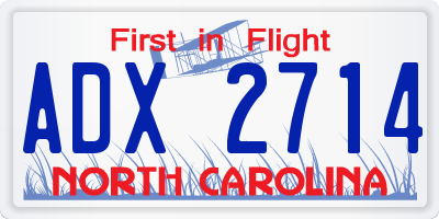NC license plate ADX2714