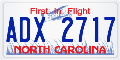 NC license plate ADX2717