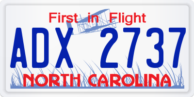 NC license plate ADX2737