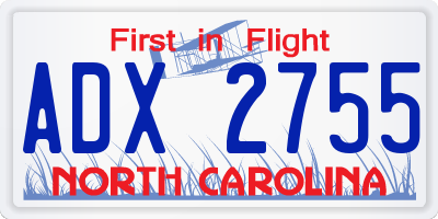 NC license plate ADX2755