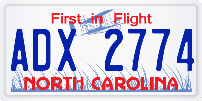 NC license plate ADX2774