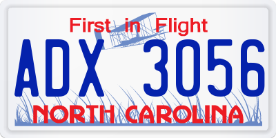 NC license plate ADX3056