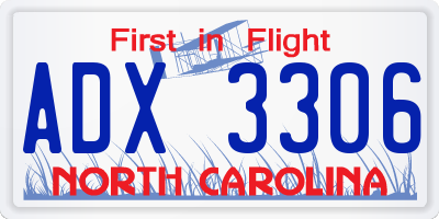 NC license plate ADX3306