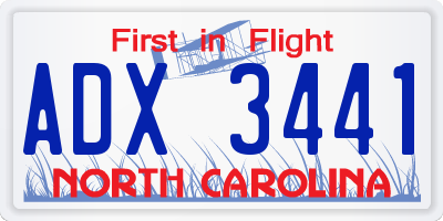 NC license plate ADX3441