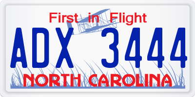 NC license plate ADX3444