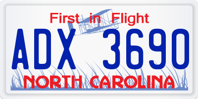 NC license plate ADX3690