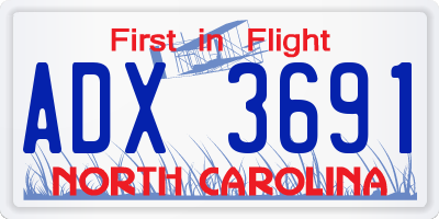 NC license plate ADX3691