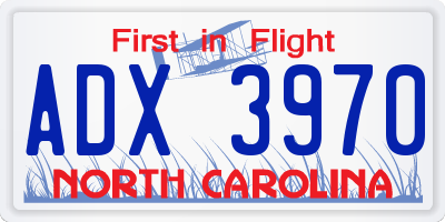 NC license plate ADX3970
